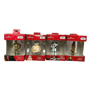 Hallmark Star Wars Xmas Ornaments Lot 4 C3PO BB-8 Chubacca Storm Trooper New